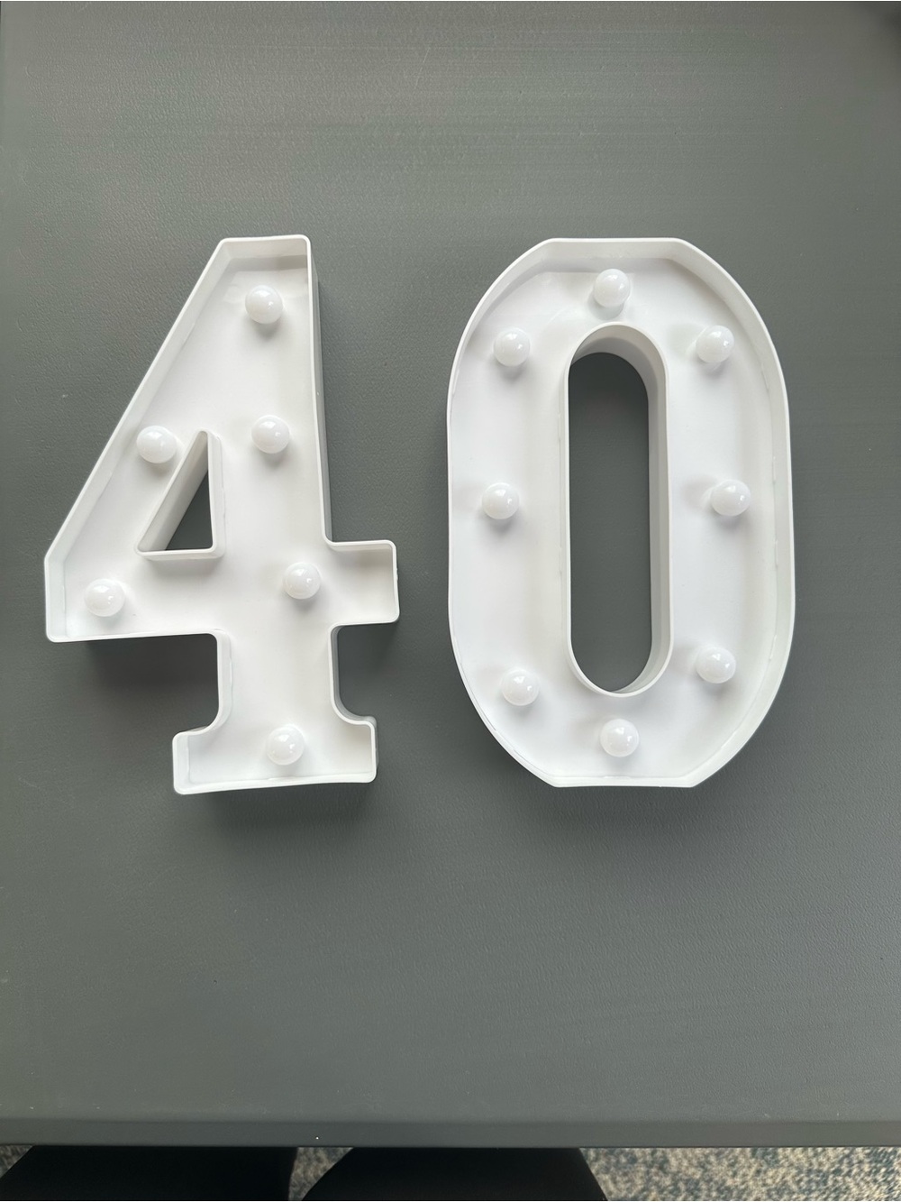 White LED Number 40 Party Marquee Lights